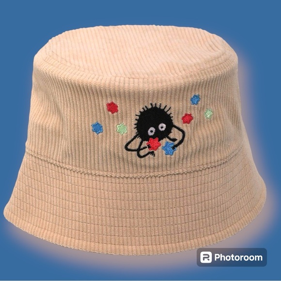 Studio Ghibli Spirited Away Soot Sprite Corduroy Bucket Hat - Picture 1 of 7